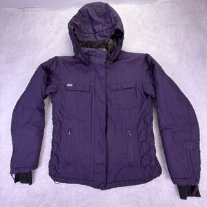 Columbia XCO Storm Dry Womens M Ski Snow Jacket Dark Purple‎ Snap Hood